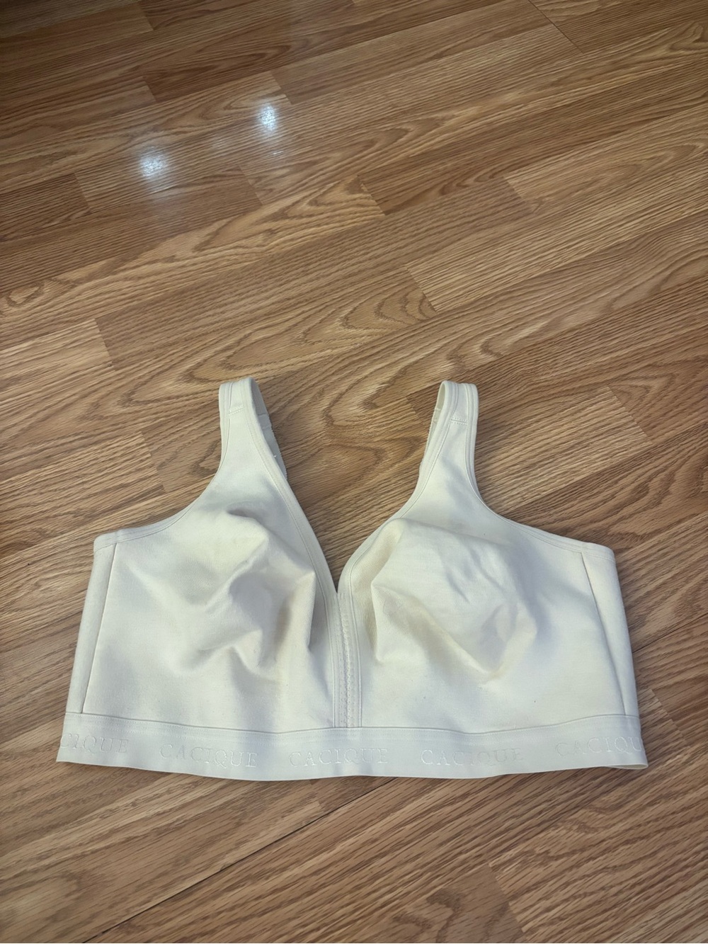 Cacique Cream Cotton Unlined Wireless Bra Size 40DDD